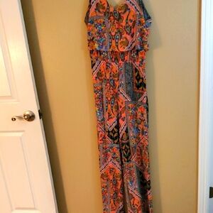 Luscious Live Designer Brand Colorful Paisley Jumpsuit
